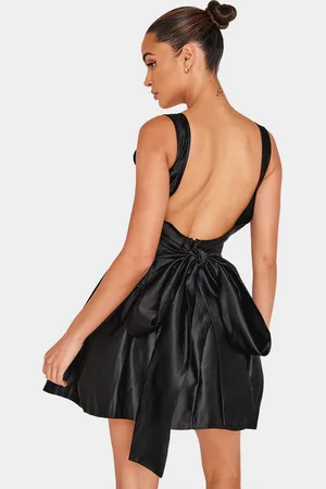 PRETTYLITTLETHING Bow Back Detail Skater Dress