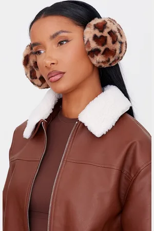 PRETTYLITTLETHING Leopard Faux Fur Ear Muffs
