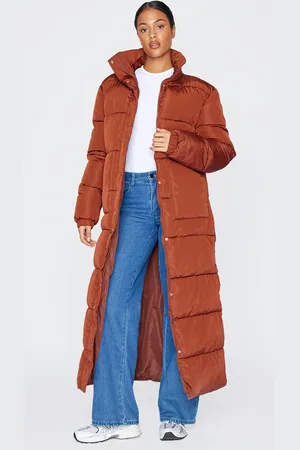 PRETTYLITTLETHING Tall Maxi Contrast Hooded Puffer