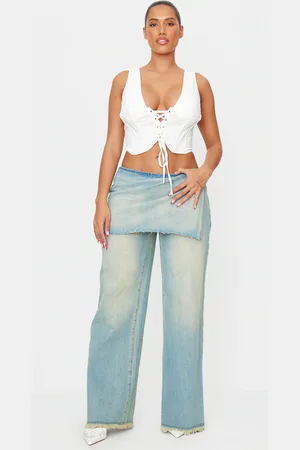 PRETTYLITTLETHING Shape Denim Skirt Look Jeans