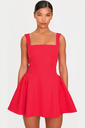 PRETTYLITTLETHING Hip Pleated Shift Dress