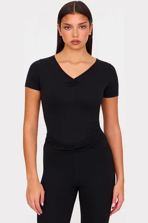 PRETTYLITTLETHING Sculpt Gathered Short Sleeve Bodysuit