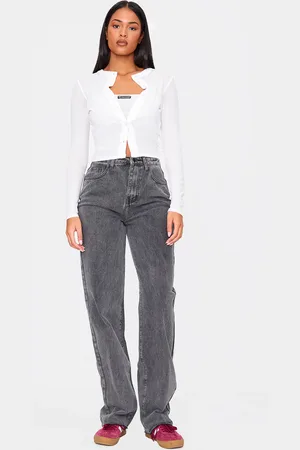 PRETTYLITTLETHING Tall High Waist Straight Leg Jeans