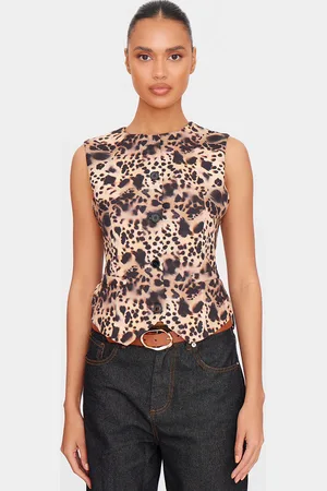 PRETTYLITTLETHING Leopard Print Longline Waistcoat