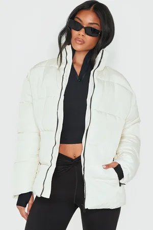 PRETTYLITTLETHING Panelled High Neck Puffer Coat
