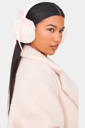 PRETTYLITTLETHING Cream Faux Fur Bow Detail Ear Muffs