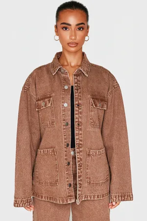 PRETTYLITTLETHING Petite Denim Oversized Long Jacket