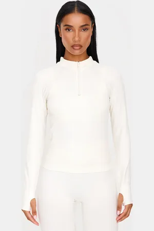 PRETTYLITTLETHING Seamless Half Zip Gym Top