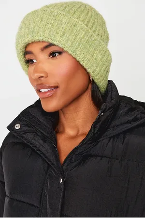 PRETTYLITTLETHING Olive Chunky Knit Beanie