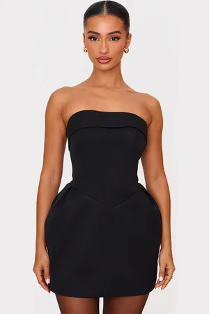 PRETTYLITTLETHING Petite Bandeau Woven Mini Dress