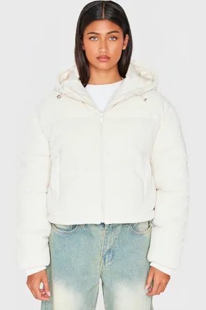 PRETTYLITTLETHING Cable Knit Puffer Coat
