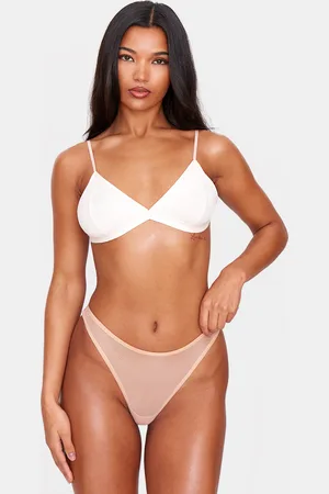 PRETTYLITTLETHING Nude Mesh Basic Thong