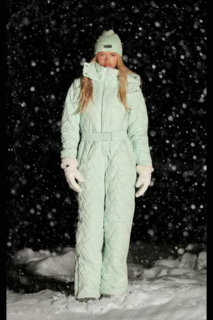PRETTYLITTLETHING SKI Mint Chevron Quilted Belted Snow Suit