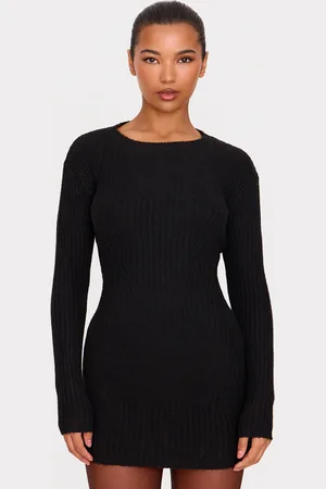 PRETTYLITTLETHING Soft Textured Rib Knit Mini Dress