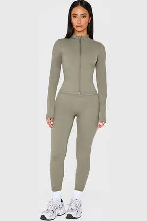 PRETTYLITTLETHING Petite Olive Sculpt High Waist Gym Leggings