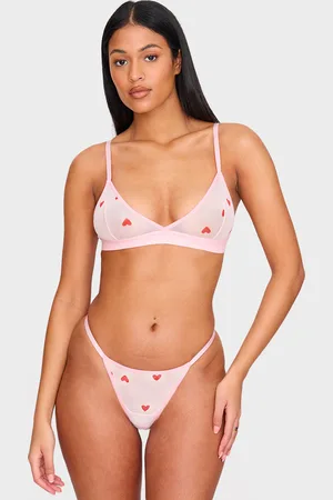 PRETTYLITTLETHING Mesh Heart Triangle Bralette