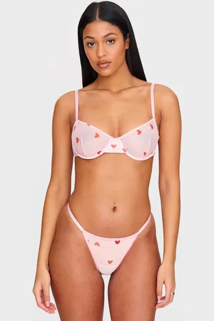 PRETTYLITTLETHING Mesh Heart Underwired Bra
