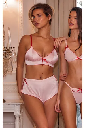 PRETTYLITTLETHING Satin Contrast Trim Cami Short Pj Set