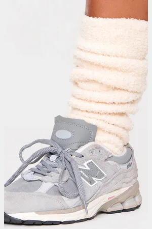 PRETTYLITTLETHING Cream Cosy Knit Rib Leg Warmers