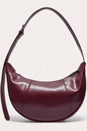 PRETTYLITTLETHING Burgundy Crescent Cross Body Bag