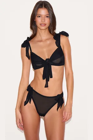 PRETTYLITTLETHING Mesh Bow Detail Lingerie Set