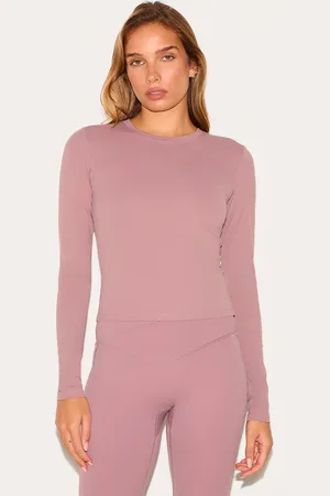 PRETTYLITTLETHING Mauve Ultimate Sculpt Long Sleeve Crop Gym Top