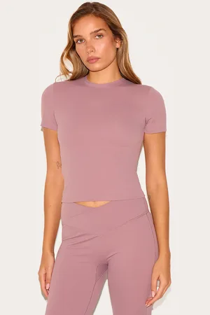 PRETTYLITTLETHING Mauve Ultimate Sculpt Longline Short Sleeve Gym Top