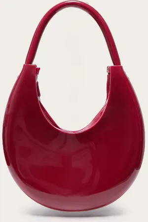 PRETTYLITTLETHING Burgundy Patent Pu Round Shoulder Bag