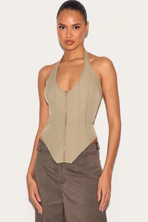 PRETTYLITTLETHING Boned Dip Hem Corset