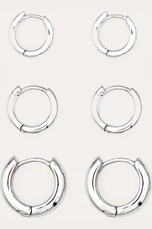PRETTYLITTLETHING Silver Basic Hoop Multi-pack