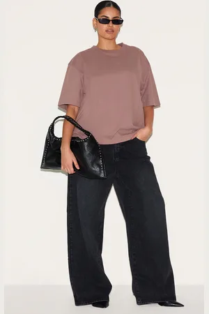 PRETTYLITTLETHING Plus Mauve Premium Cotton Oversized T-shirt