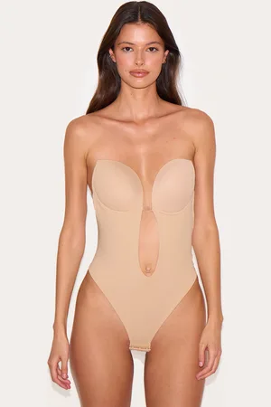 PRETTYLITTLETHING Nude Shapewear Plunge Body