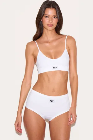 PRETTYLITTLETHING Woven Badge Seamless Bralette