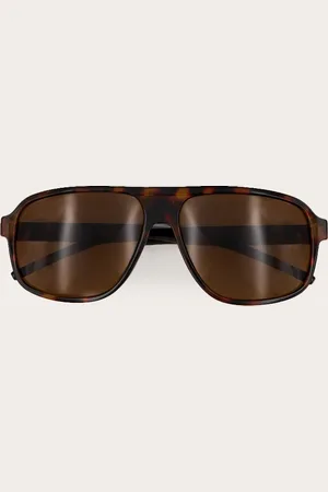 PRETTYLITTLETHING Tort Slim Aviator Sunglasses