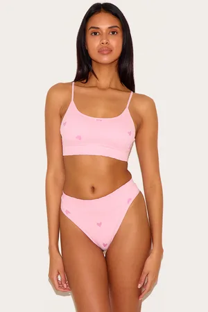 PRETTYLITTLETHING Heart Print Ribbed Thong