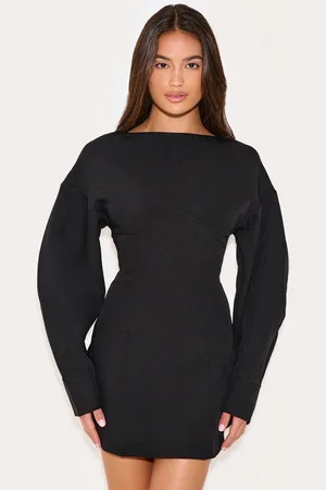 PRETTYLITTLETHING Tailored Long Sleeve Shift Dress