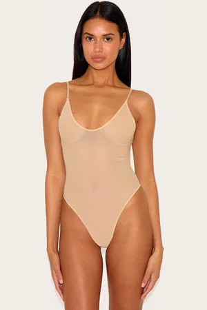 PRETTYLITTLETHING Nude Powermesh Shapewear Bodysuit