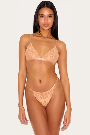 PRETTYLITTLETHING Nude Lace Triangle Lingerie Set