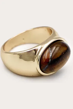 PRETTYLITTLETHING Gold Chunky Tortoise Ring