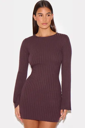 PRETTYLITTLETHING Ribbed Knit Mini Dress