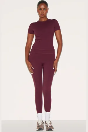 PRETTYLITTLETHING Burgundy Sculpt Side Pocket Gym Leggings