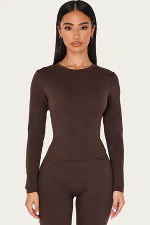 PRETTYLITTLETHING Petite Sculpt Long Sleeve Gym Top