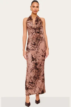 PRETTYLITTLETHING Devore Cowl Neck Maxi Dress