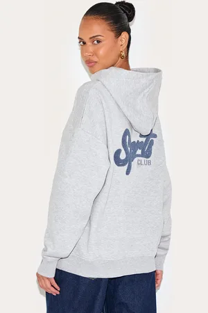 PRETTYLITTLETHING Oversized Sports Borg Applique Hoodie