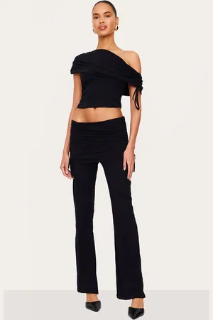 PRETTYLITTLETHING Foldover Flared Leggings