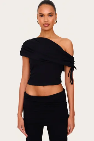 PRETTYLITTLETHING Ruched Side Off The Shoulder Top