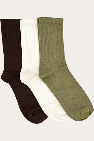 PRETTYLITTLETHING Olive 3 Pack Tonal Socks