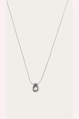 PRETTYLITTLETHING Silver Mini Teardrop Pendant Necklace