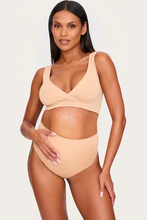 PRETTYLITTLETHING Maternity Nude Wrap Over Nursing Bra