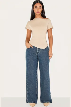 PRETTYLITTLETHING Petite Low Rise Boyfriend Jeans
